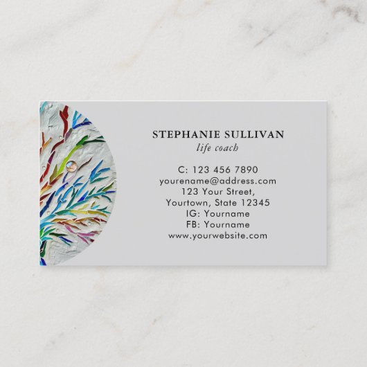 スタイリッシュツリーオブライフコーチグレー 名刺 (裏面)