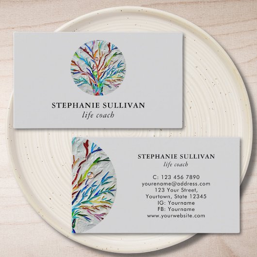 スタイリッシュツリーオブライフコーチグレー 名刺