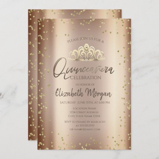 スタイリッシュティアラクール、ダイアモンズクーパーキンセアニラ 招待状 (正面/裏面)