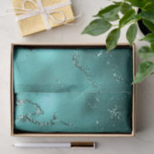 スタイリッシュティール(緑がかった色)きらめくグリッター&フォイルマーブルエフェクト 薄葉紙 (ギフト)