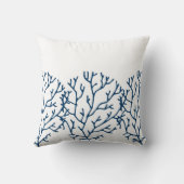 スタイリッシュティール(緑がかった色)ブルーコーラルパターン – 海テーマ クッション (裏面)