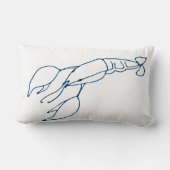 スタイリッシュティール（緑がかった色）ブルーロブスター航海の- / 海テーマ ランバークッション (裏面)