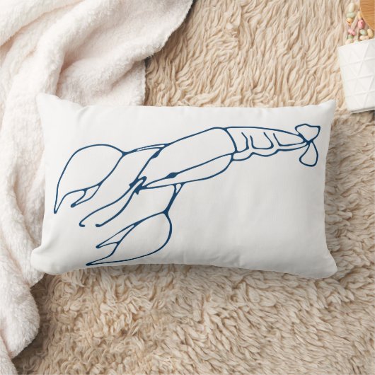 スタイリッシュティール（緑がかった色）ブルーロブスター航海の- / 海テーマ ランバークッション (ブランケット)