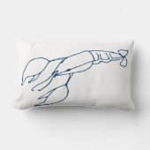 スタイリッシュティール（緑がかった色）ブルーロブスター航海の- / 海テーマ ランバークッション (正面)