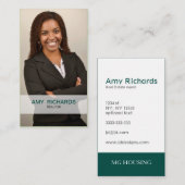 スタイリッシュティール（緑がかった色）写真実在名刺 名刺 (正面/裏面)