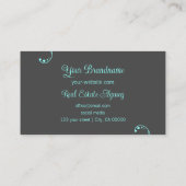 スタイリッシュティール（緑がかった色）及び灰色の装飾用の斜角華美 名刺 (裏面)