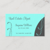 スタイリッシュティール（緑がかった色）及び灰色の装飾用の斜角華美 名刺 (正面)