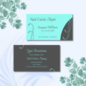 スタイリッシュティール（緑がかった色）及び灰色の装飾用の斜角華美 名刺