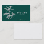 スタイリッシュティール（緑がかった色）竹禅プロフェッショナル 名刺 (正面/裏面)
