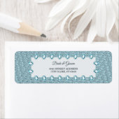 スタイリッシュティール（緑がかった色）装飾差出人住所ラベル ラベル (インサイチュ)