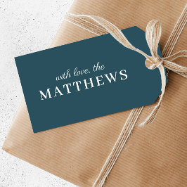 スタイリッシュティール(緑がかった色) |青モダンミニマルトレンディー ギフトタグ