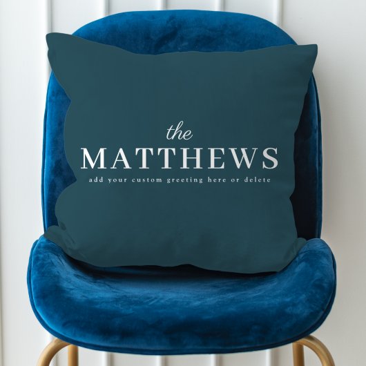 スタイリッシュティール（緑がかった色） |青モダンミニマルトレンディー クッション