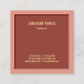 スタイリッシュテンプレートモダンプロフェッショナルラグジュアリーエリート スクエア名刺 (裏面)