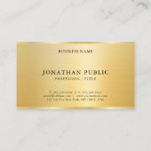 スタイリッシュテンプレート金ゴールドルックプロフェッショナル光沢 名刺 (裏面)