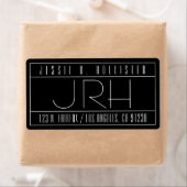 スタイリッシュデコスタイル | 黒と白の返送先住所ラベル ラベル (インサイチュ)