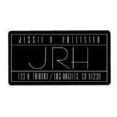 スタイリッシュデコスタイル | 黒と白の返送先住所ラベル ラベル (正面)