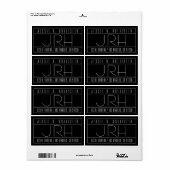 スタイリッシュデコスタイル | 黒と白の返送先住所ラベル ラベル (フルシート)