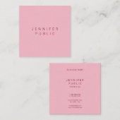 スタイリッシュデザインピシンプルンク淡い色のプロフェッショナルプレーン スクエア名刺 (正面/裏面)