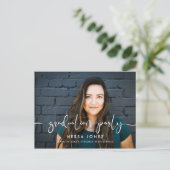 スタイリッシュデザインフォト卒業パーティーの招待 ポストカード (スタンド正面)