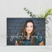 スタイリッシュデザインフォト卒業パーティーの招待 案内状 (スタンド正面)
