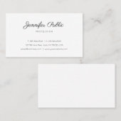 スタイリッシュデザインホワイトミニマルトレンディープレーン 名刺 (正面/裏面)