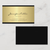 スタイリッシュデザインミニマル金ゴールドトレンディープレインラックス 名刺 (正面/裏面)