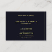 スタイリッシュデザインモダンエレガントブラック金ゴールドテンプレート 名刺 (裏面)