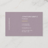 スタイリッシュデザインモダンプロフェッショナルプレインラグジュアリー 名刺 (裏面)