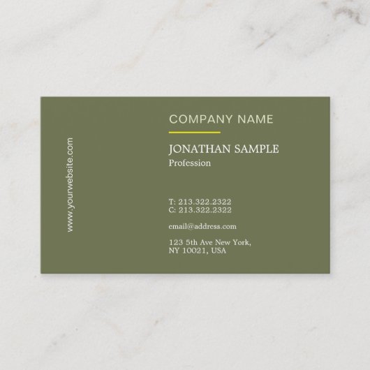 スタイリッシュデザインモダンプロフェッショナルプレインラグジュアリー 名刺 (正面)