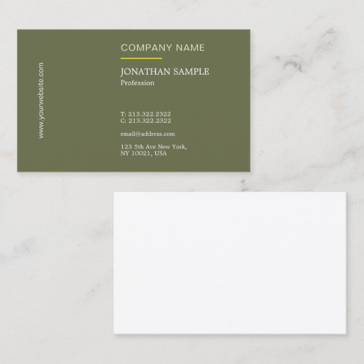 スタイリッシュデザインモダンプロフェッショナルプレインラグジュアリー 名刺 (正面/裏面)