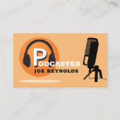 スタイリッシュデザイン、ポッドキャスター、ポッドキャスト 名刺 (正面)