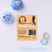 スタイリッシュデザイン、ポッドキャスター、ポッドキャ広告スト チラシ (シングル)