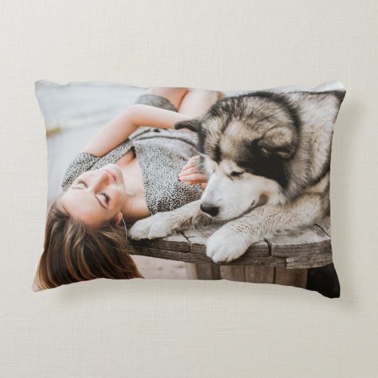 スタイリッシュトリビュートモダン引用文写真ペットの記憶 アクセントクッション (裏面)