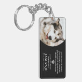スタイリッシュトリビュートモダン引用文写真ペットの記憶 キーホルダー (正面左)