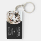 スタイリッシュトリビュートモダン引用文写真ペットの記憶 キーホルダー (裏面)