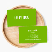 スタイリッシュトレンディーはっきりしたグリーンタイポグラフィユニーク 名刺