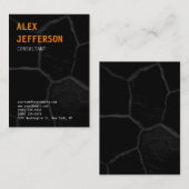 スタイリッシュトレンディーはっきりした文字オレンジブラックストーン 名刺 (正面/裏面)