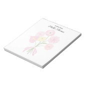 スタイリッシュトレンディーエレガントピンクウォーター色フローラ ノートパッド (回転)