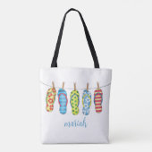 スタイリッシュトレンディーキュイシンプルビーチビーチサンダル トートバッグ (裏面)