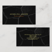 スタイリッシュトレンディーグレーブラックストーンプレーンモダン 名刺 (正面/裏面)