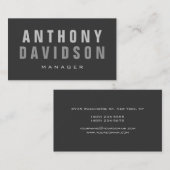 スタイリッシュトレンディーグレーマネージャーの名刺 名刺 (正面/裏面)