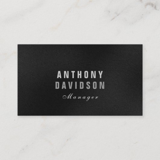 スタイリッシュトレンディーグレー巨大な文字の名刺 名刺 (正面)