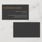 スタイリッシュトレンディーダークグレー名刺 名刺 (正面/裏面)