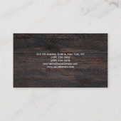 スタイリッシュトレンディーダークブラウン材テクスチモダンャ 名刺 (裏面)