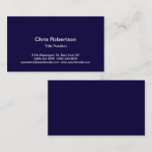 スタイリッシュトレンディーダークブルー魅力的名刺 名刺 (正面/裏面)