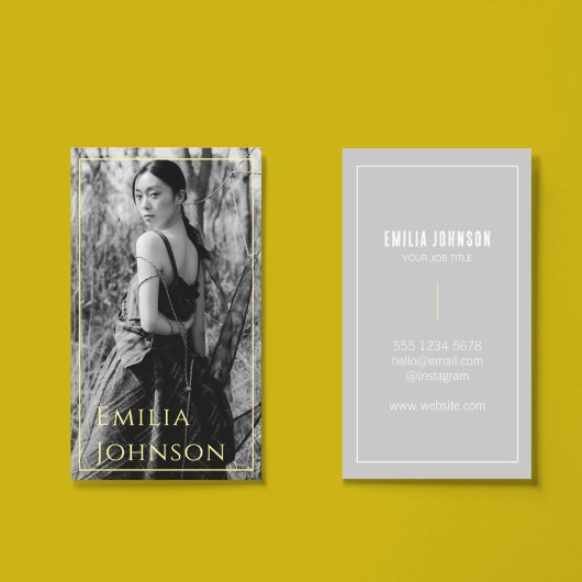 スタイリッシュトレンディーフォトブラック&ホワイトフォトグラファー 名刺