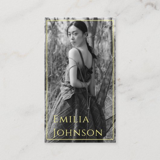 スタイリッシュトレンディーフォトブラック&ホワイトフォトグラファー 名刺 (正面)