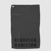 スタイリッシュトレンディーブラックアウトモダンミニマシンプルリスト ゴルフタオル (正面)