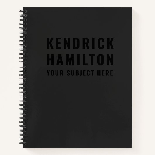 スタイリッシュトレンディーブラックアウトモダンミニマシンプルリスト ノートブック (正面)