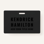 スタイリッシュトレンディーブラックアウトモダンミニマシンプルリスト バッジ (正面)